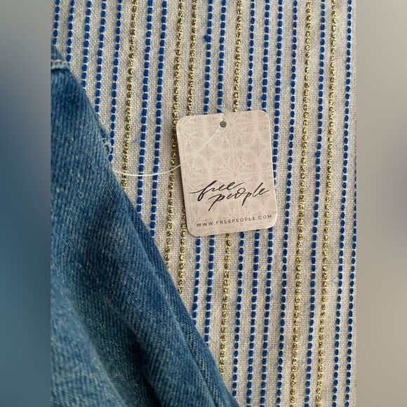 Free People x Care FP Townes Jumpsuit High Noon Denim Long Sleeve Médium NWT - Picture 10 of 14